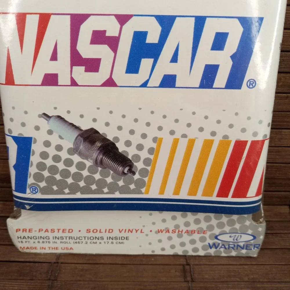 NASCAR Warner Vinyl Wall Paper Border 15 Feet Pre-Pasted Washable